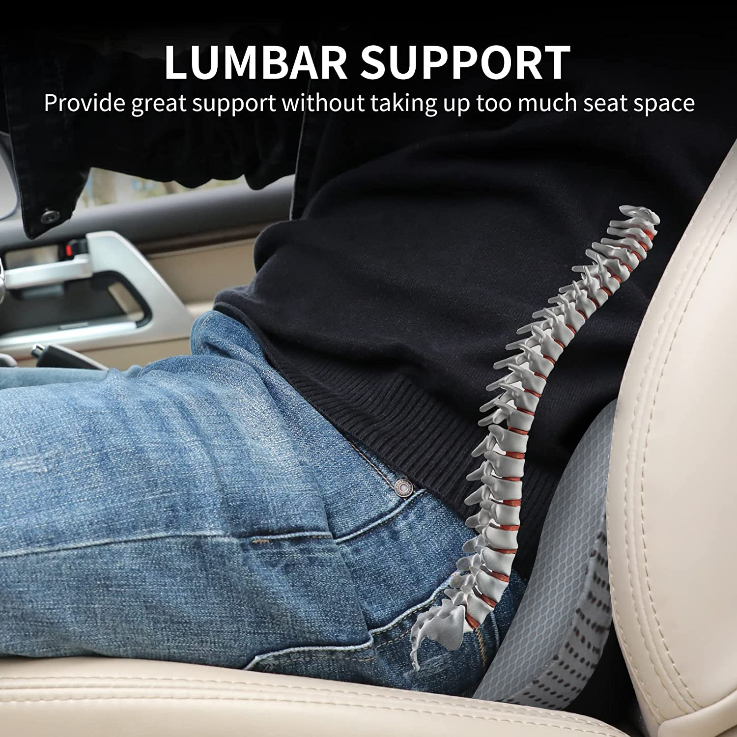 Bangled Car Seat Cushion, Memory Foam Driver Seat Cushion for Sciatica &  Lower B