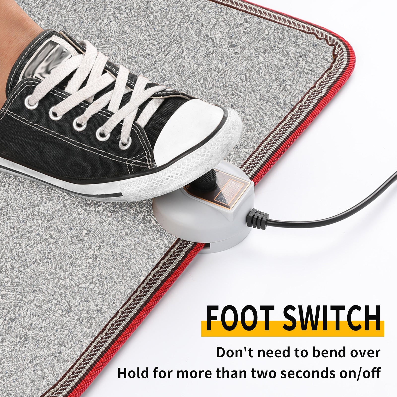 Foot Warmer Electric Heated Floor Heating Mat Pad Carpet Feet Heater 50W UK  Plug