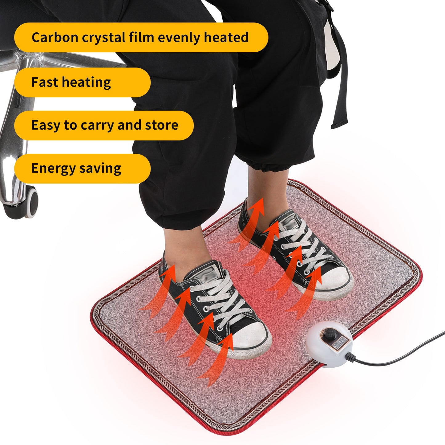 Electric Foot Warmer, 3 Levels Foot Heating Mat, Electric Foot Warmer With  Foot Switch, Foot Heating Pad For Home Office, Overheat Protection