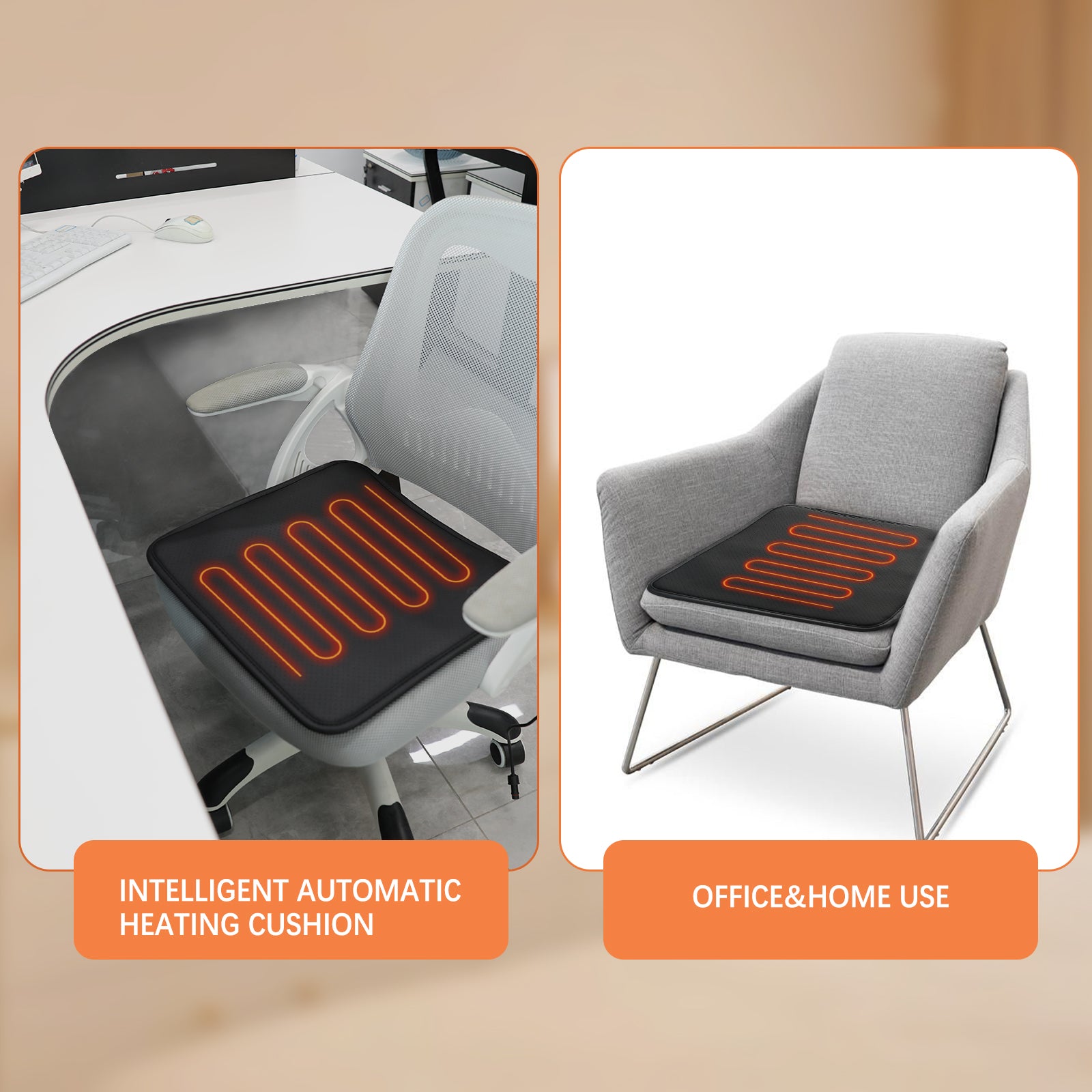 KINGLETING Heated Seat Cushion with Pressure-Sensitive Switch,Heat Seat  Cover for Home, Office Chair and More 