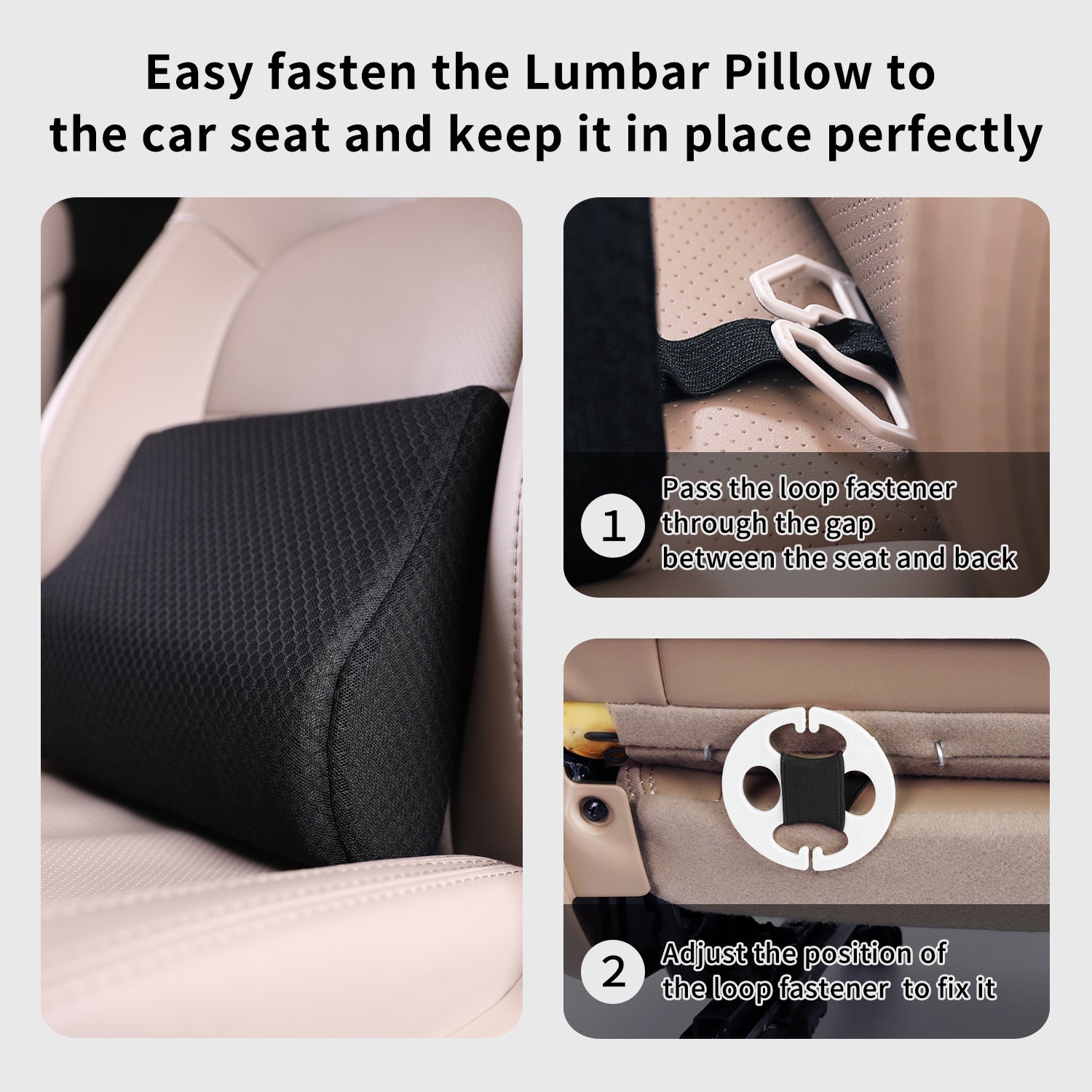 Lumbar Support Pillow for Car-Car Back Support-Memory Foam Car Lumbar