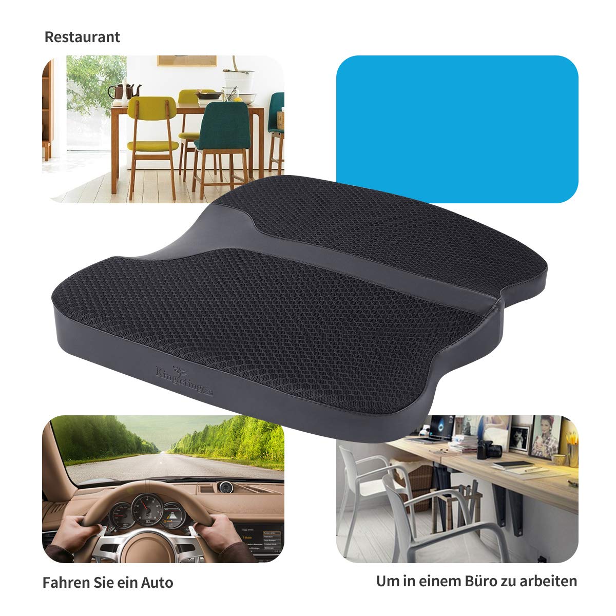 Memory Foam Seat Cushion Coccyx Cushion for Tailbone Pain Non-Slip and Breathable Chair Cushion for Office Chair, Car Seat, Wheelchair