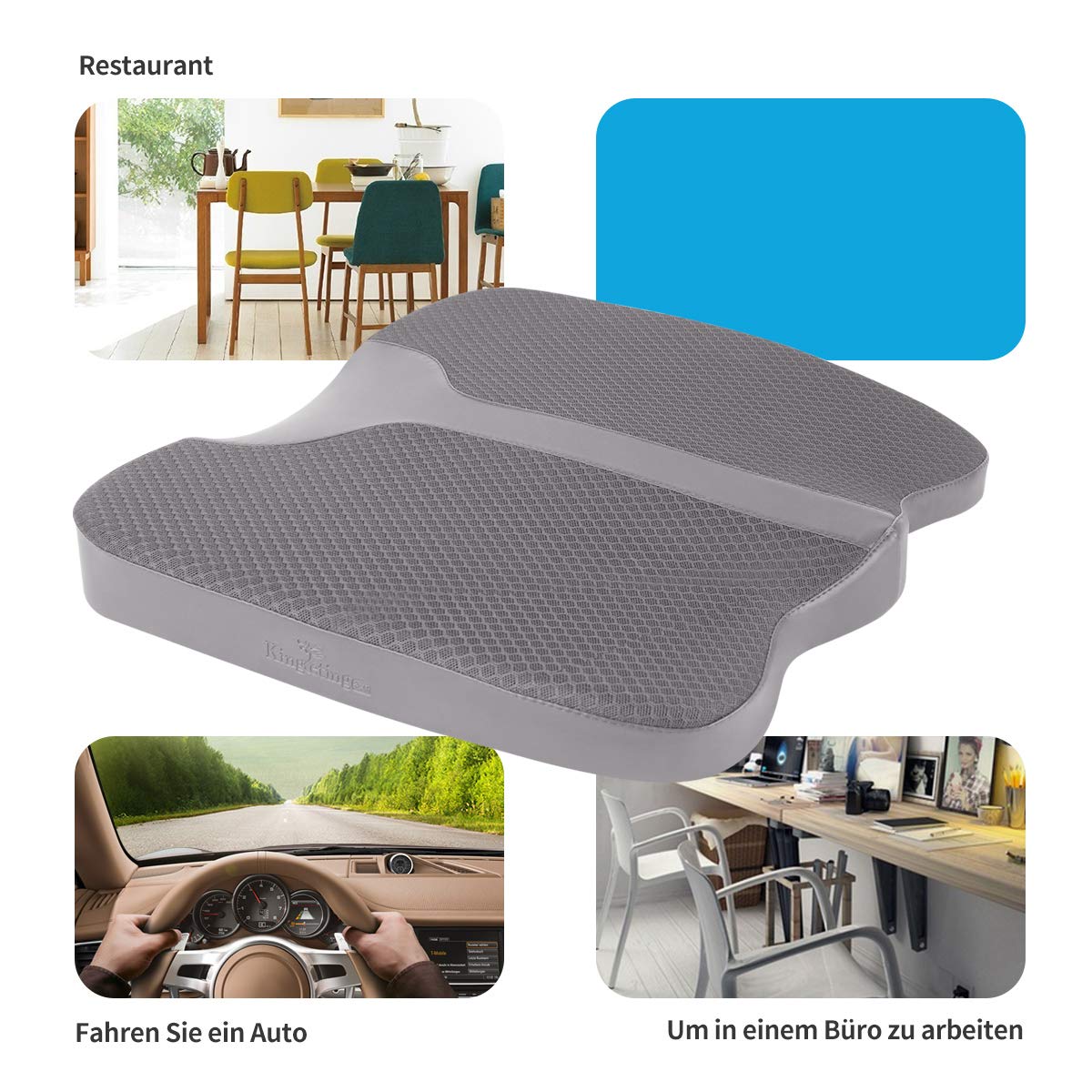 Memory Foam Seat Cushion Coccyx Cushion for Tailbone Pain Non-Slip and Breathable Chair Cushion for Office Chair, Car Seat, Wheelchair