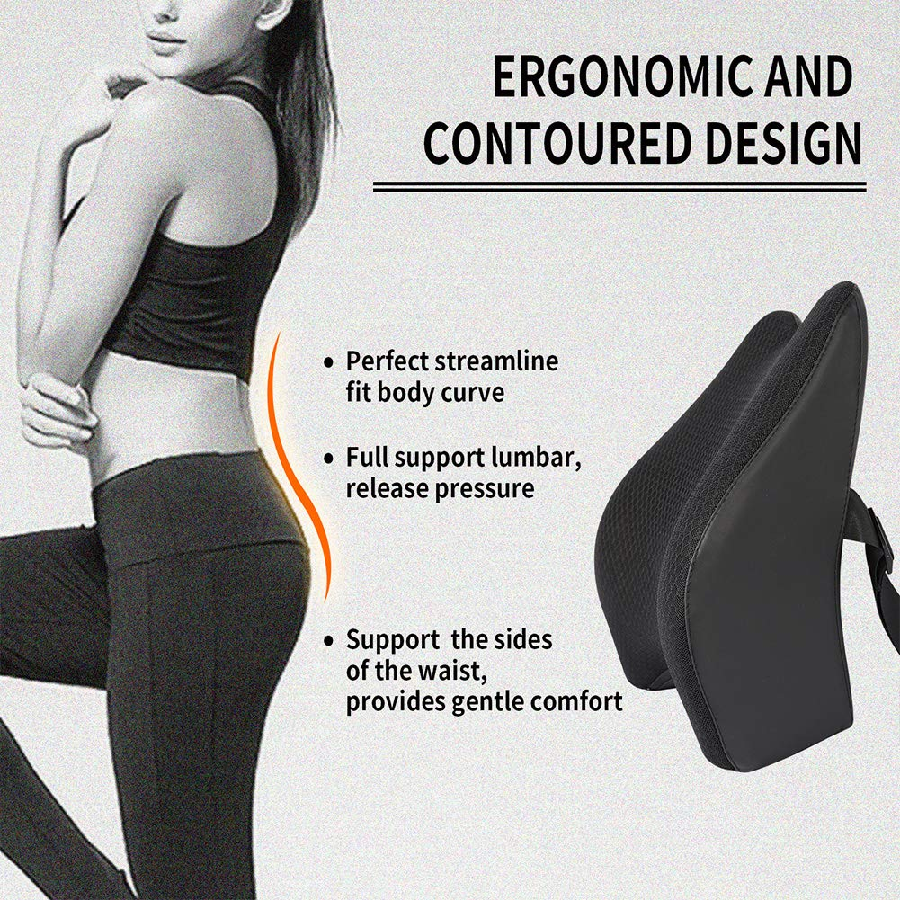 Lower Back Pain Relief Lumber Support Cushion Pillow Memory Foam